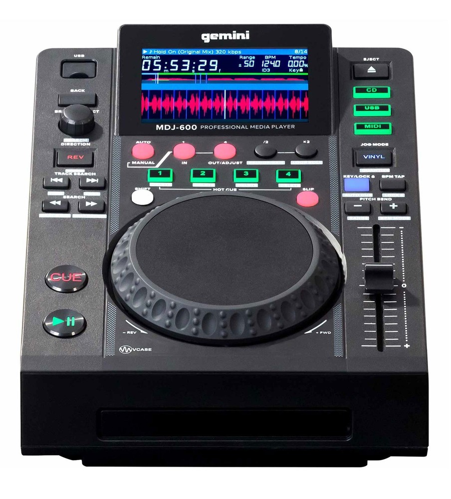 Gemini MDJ-600 Single Tabletop USB/CD Media Player DJ MIDI Controller w/4.3" LCD