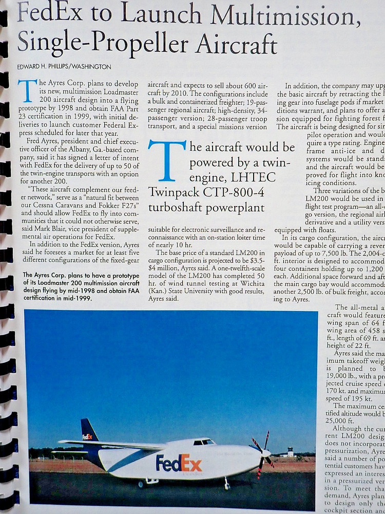 Ayres Loadmaster Brochure FedEx Cargo Project Preliminary Performance Overview