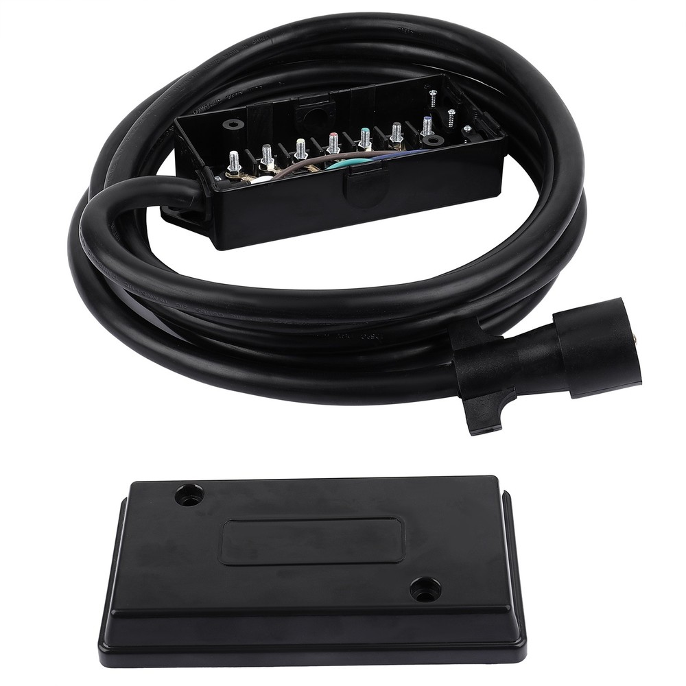12ft 7 Way Plug Inline Pre-Wired Trailer RV Junction Box Cord Cable