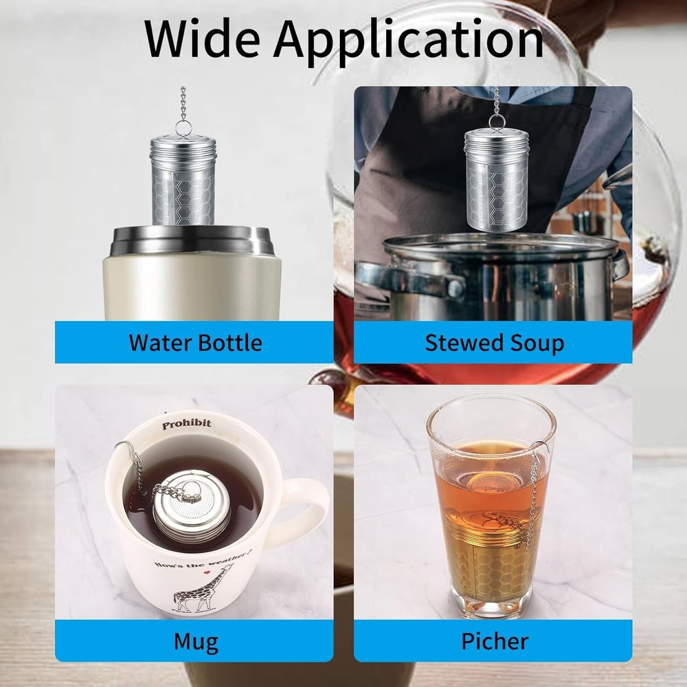 2 Pack Tea Infuser for Loose Tea, Extra Fine Mesh Tea Strainers Teapot Cups