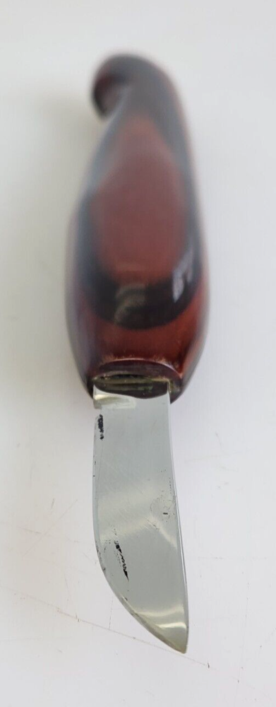 7" Brown Wood Carving Knife with 2" Blade, Unknown Maker