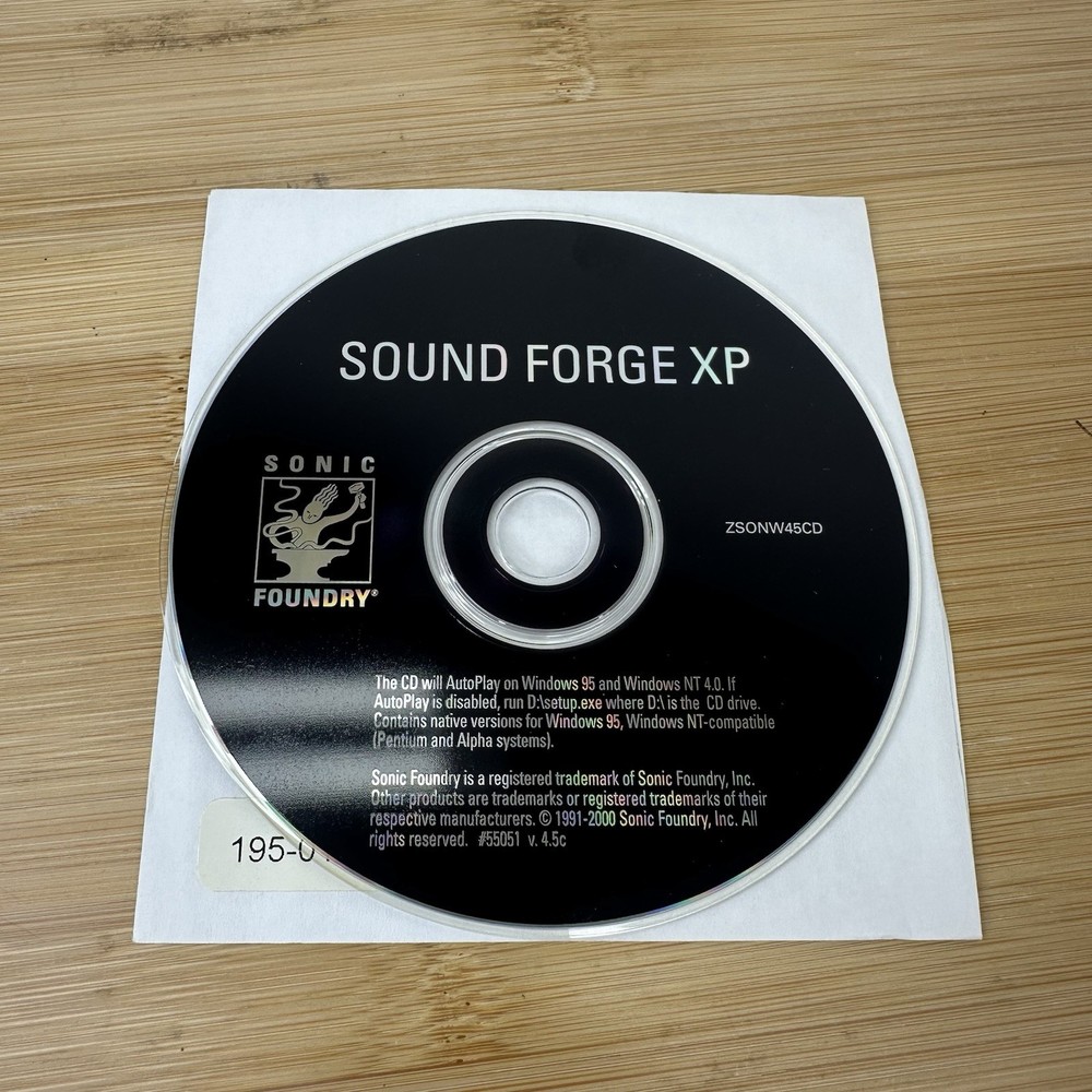 Vintage Sonic Foundry Sound Forge XP Digital Audio Editing Software Windows