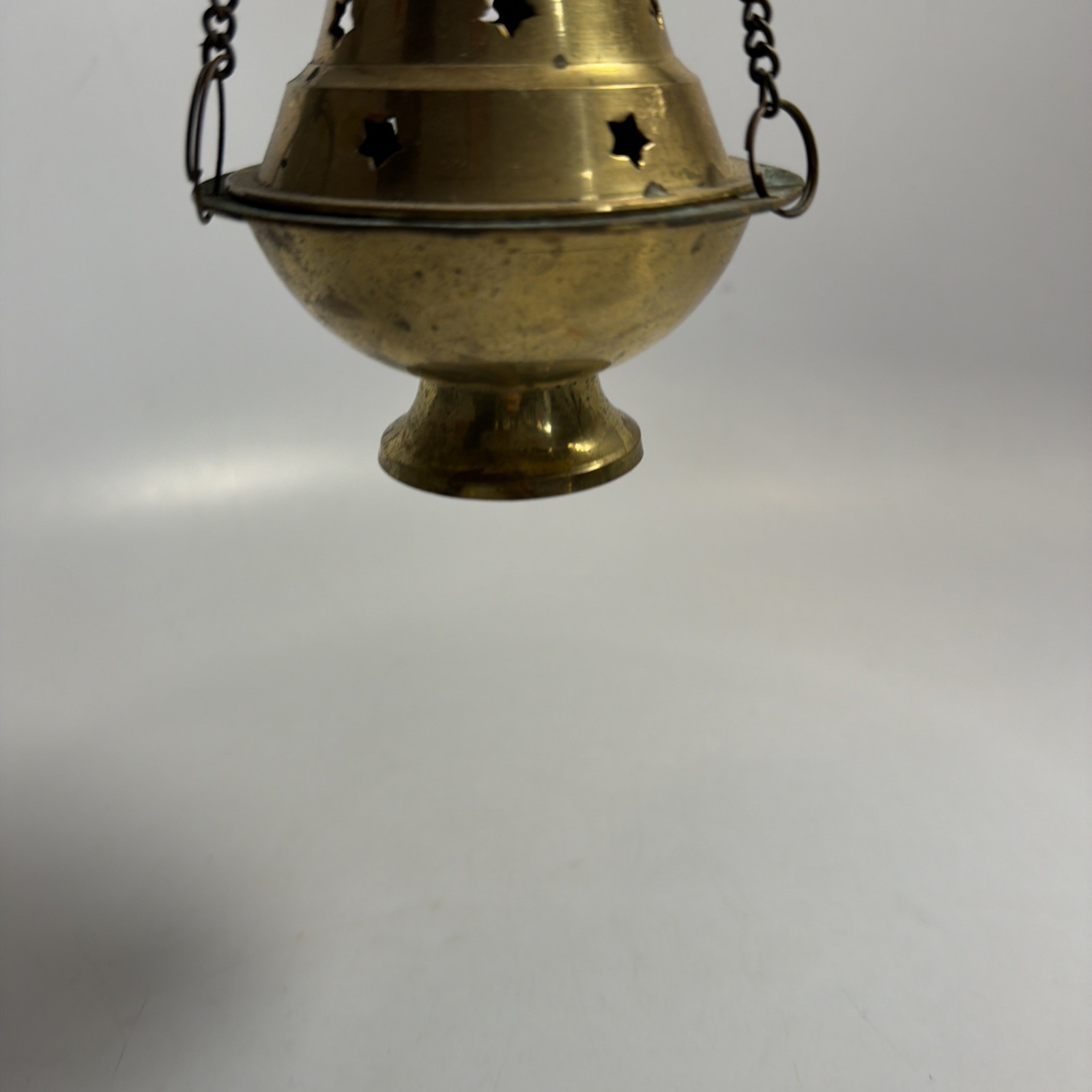 Vintage Brass Charcoal Holder Hanging Censer Incense Burner Home Fragrance 5”
