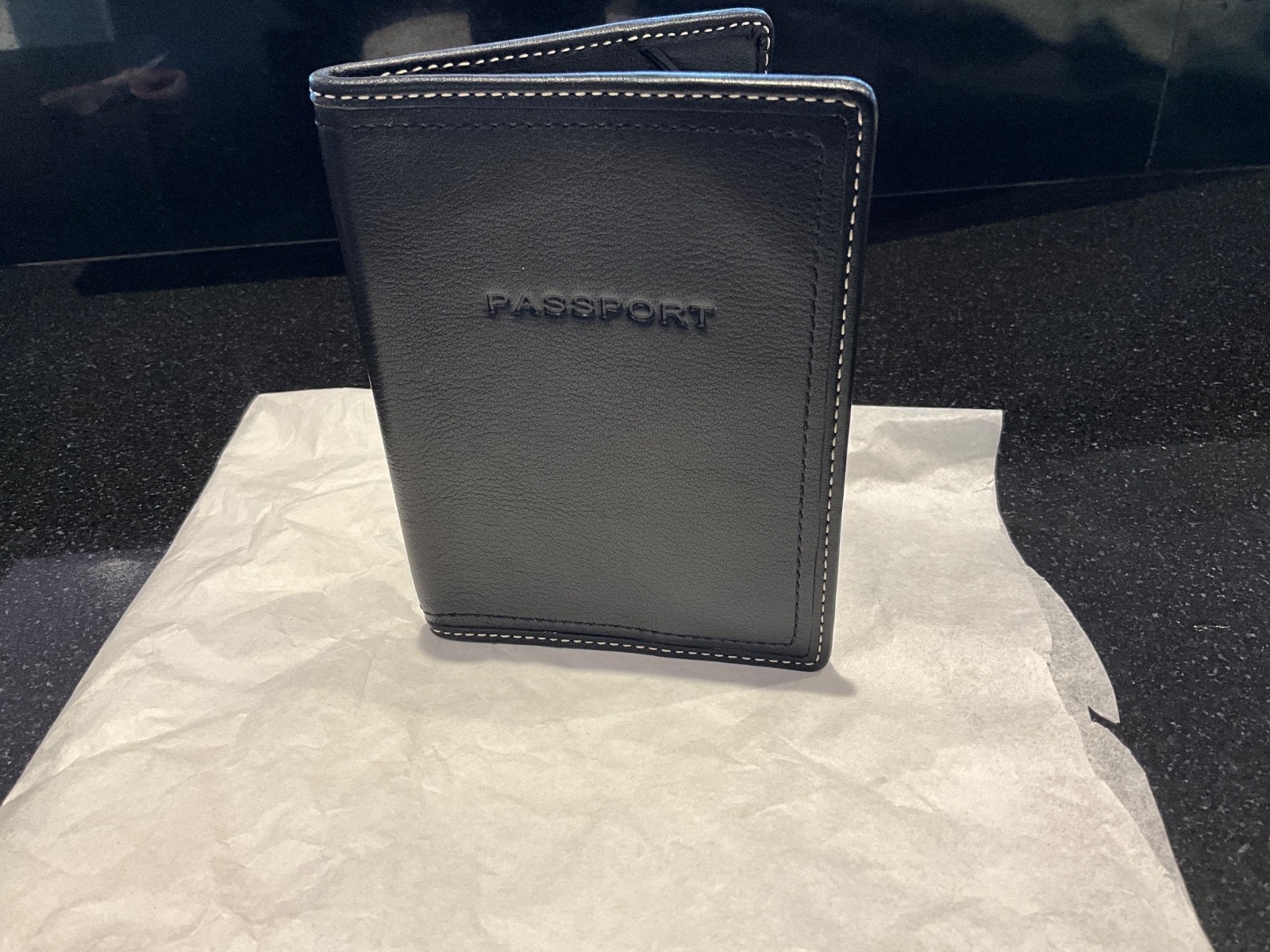 NEW Coach Soft Black Leather Passport Case /Holder