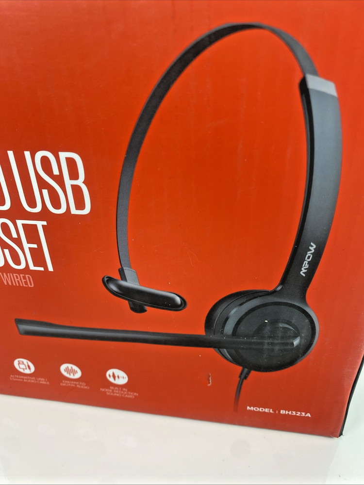 MPOW Wired Single-Sided USB Headset with Microphone