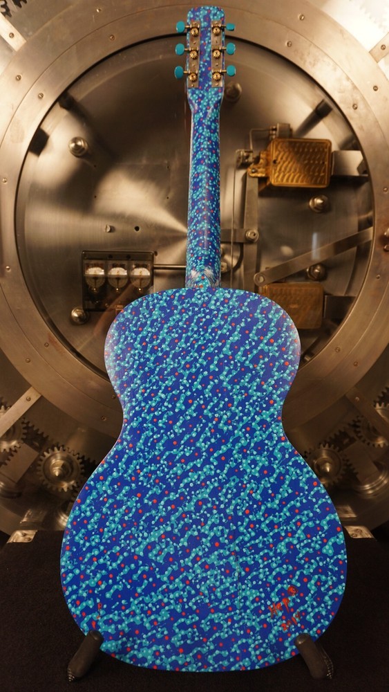 Hap "Michael Hapner" Hand Painted Guitar Blue Psychedelic Wall Art