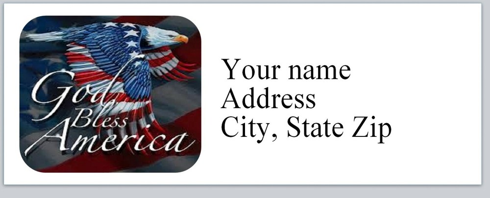 Personalized Address labels US Flag Eagle  (c 823)