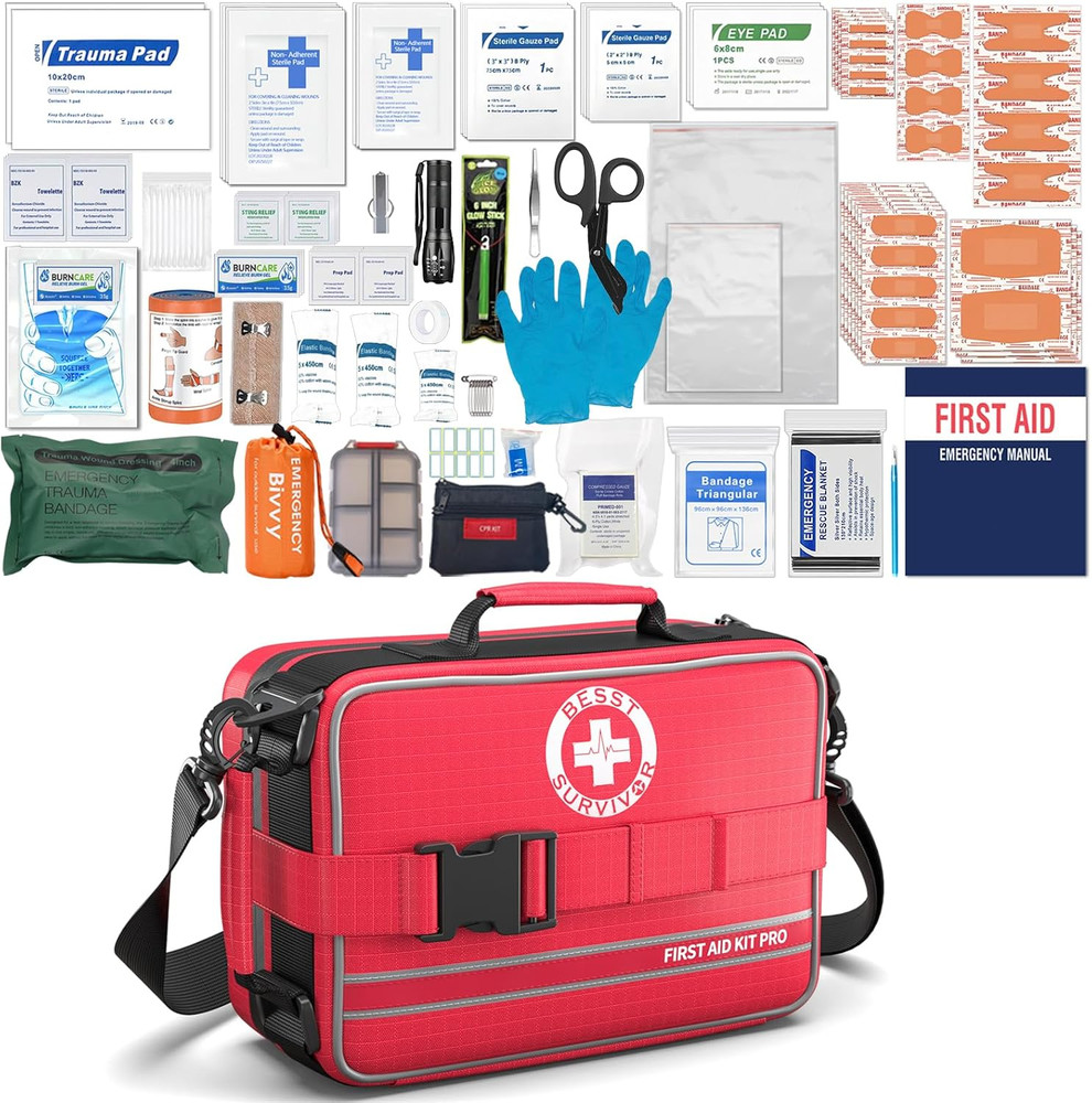 Comprehensive First Aid Kits- Advanced Trauma Kits with Labeled Compartments, La