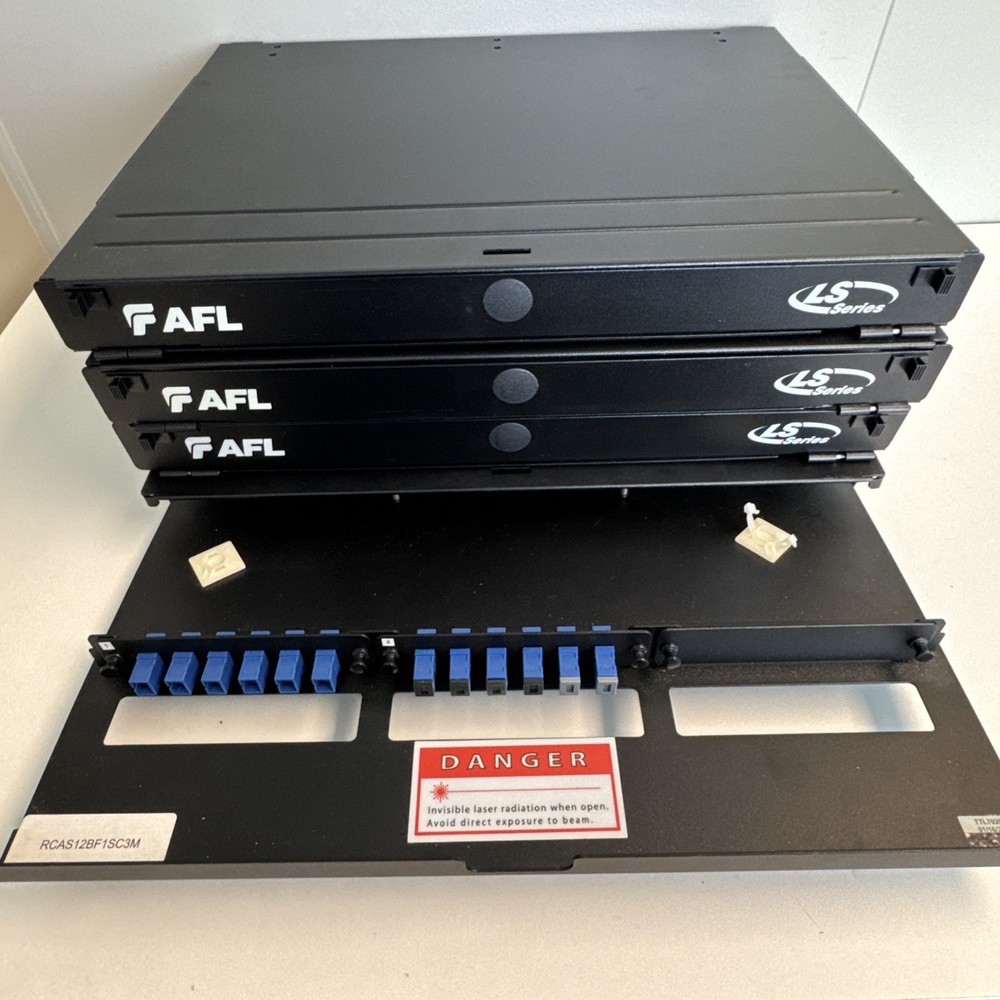 AFL LS Series 1U Fiber Optic Rack Mount Patch Panel Enclosure
