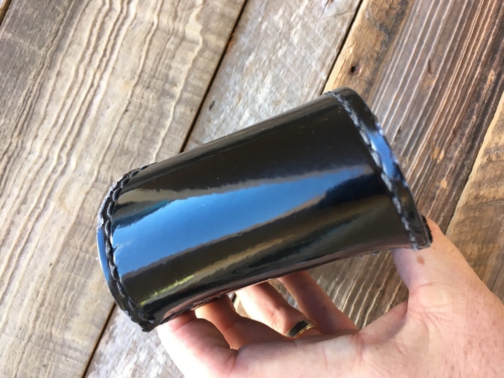Tex Shoemaker 204A Gloss Clarino Leather Double Cuff Case Double Handcuff Holder