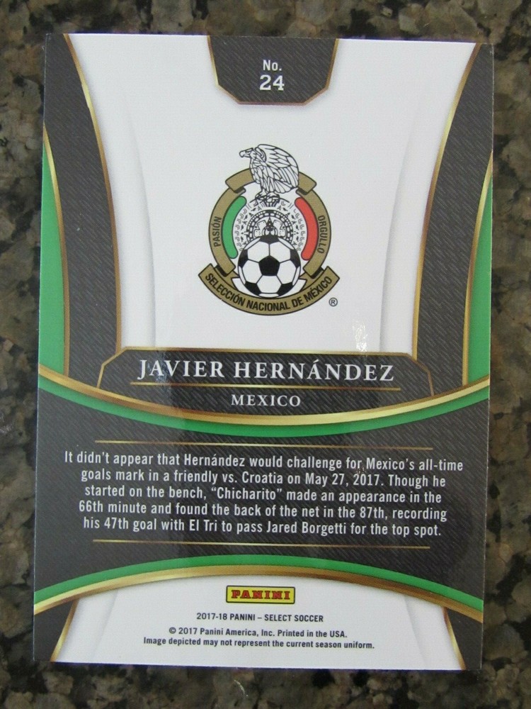 JAVIER HERNANDEZ CHICHARITO PANINI SELECT 2017 MEXICO/Chivas