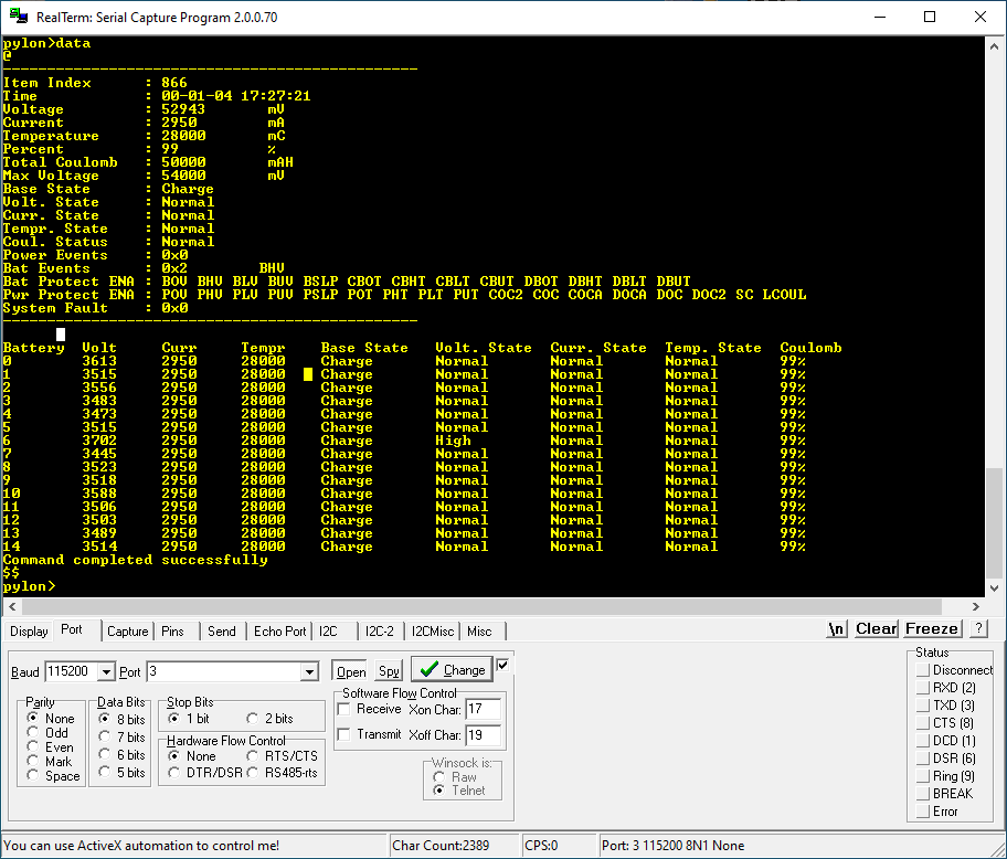 Pylontech Battery Diagnostic cable , US2000 US3000 US5000, Battery View SERVTEC
