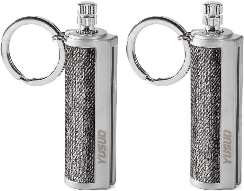 YUSUD 2 Pack Permanent Match Infinity Lighter with Multitool Keychain, Reusable