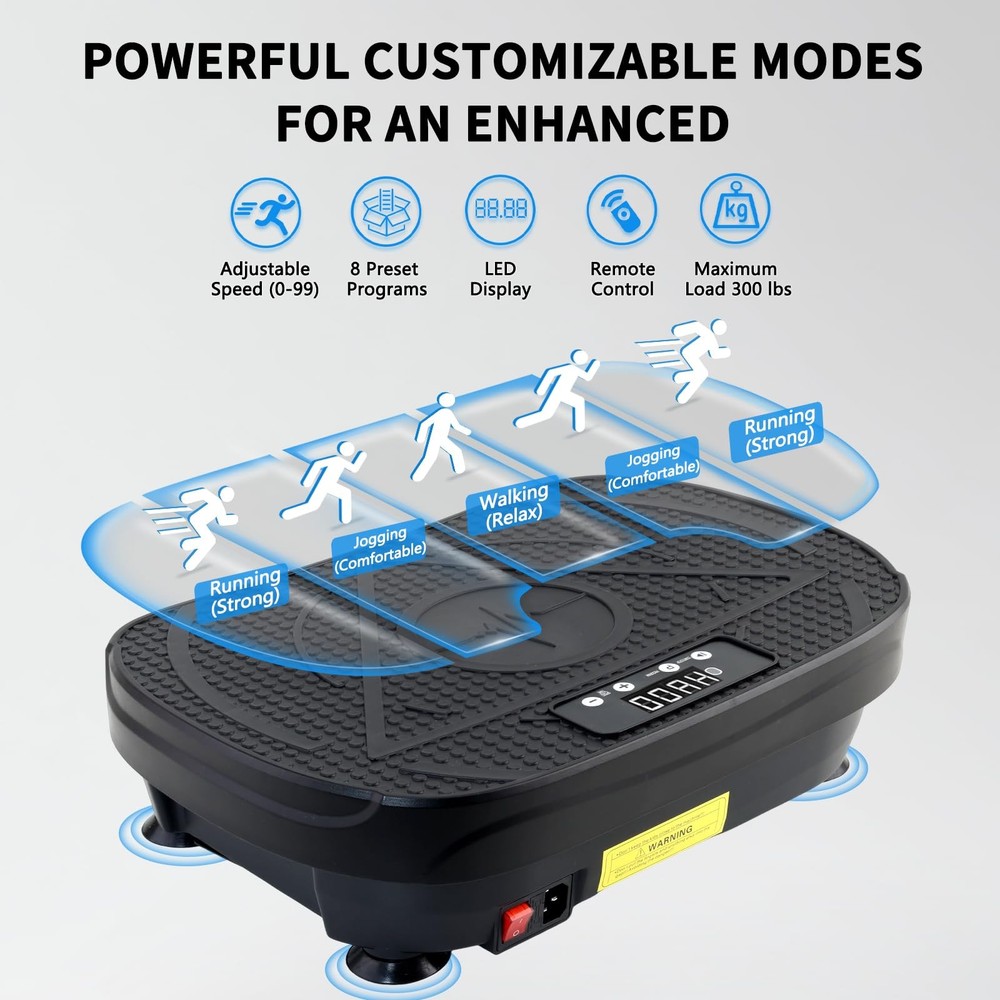Vibration Plate Exercise Machine, Vibrating Plate for Lymphatic Drainage, Ful...