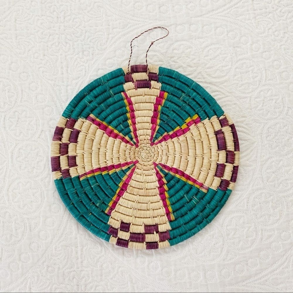 Boho Handwoven Trivet Basket Wall Hanging