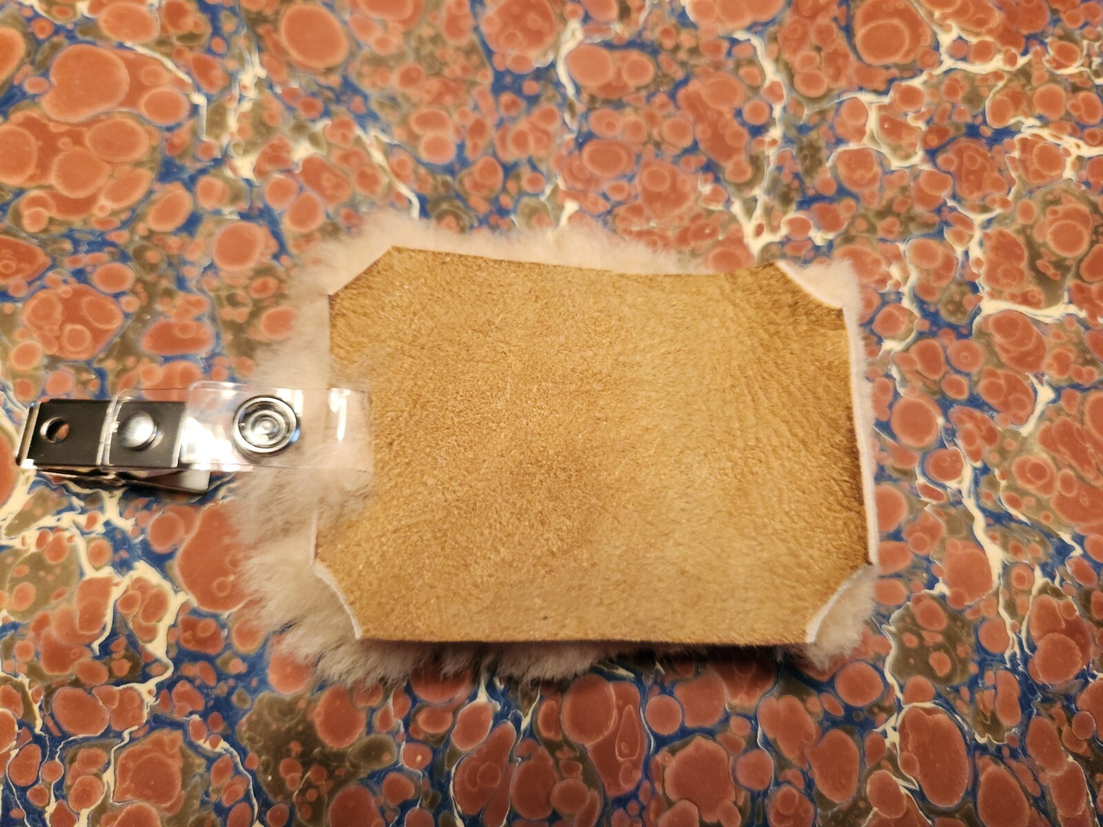 FLY FISHING PATCH - Clip-on Style- Natural Shearling Wool-Free Shipping