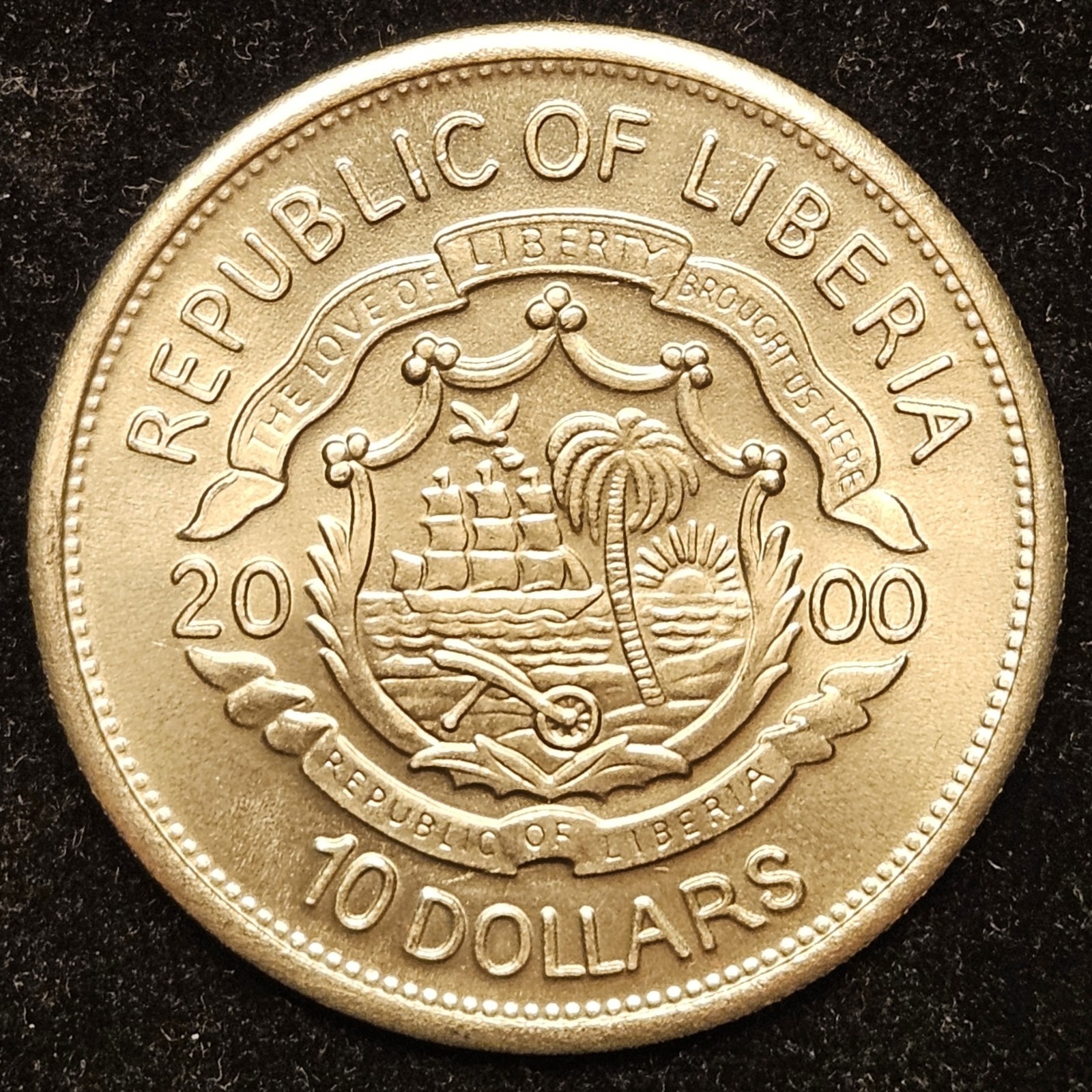 (1) 2000 Republic of Liberia 10 Dollar John F. Kennedy Jr. Coin, Nickel