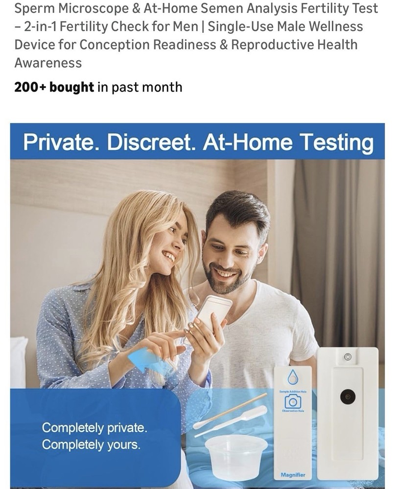 Sperm Concentration Test Kit At-Home Analog Semen Analysis with Cup & Device