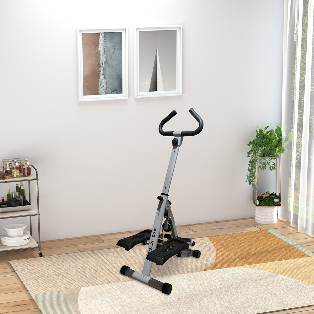 Soozier Stepper Exercise Machine, Stair Stepper with Handlebar, Black