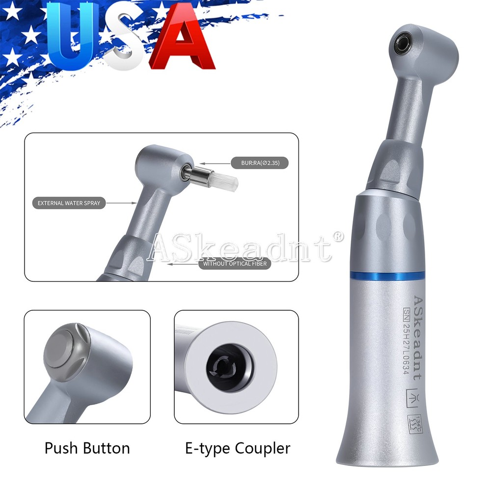 ASkeadnt Dental Low Slow Speed Push Button Contra Angle Handpiece E-type