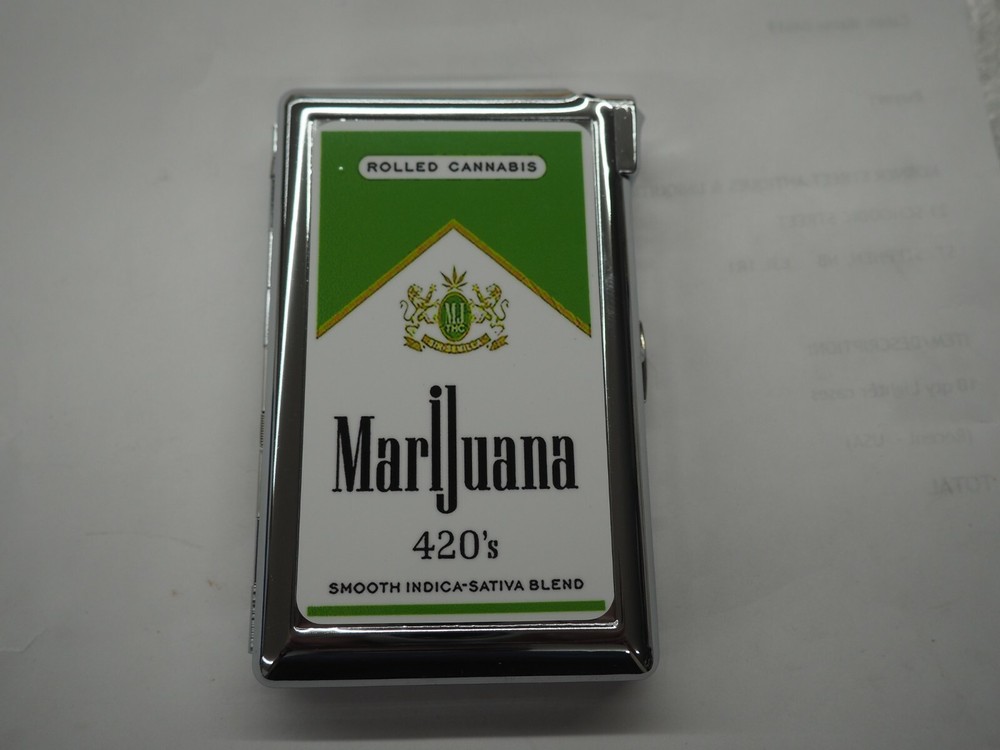 Cool Parody Cigarette Storage Case With Built in Butane Lighter
