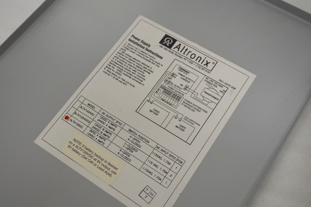 Altronix CCTV Camera & Accessory Power Supply ALTV129DC