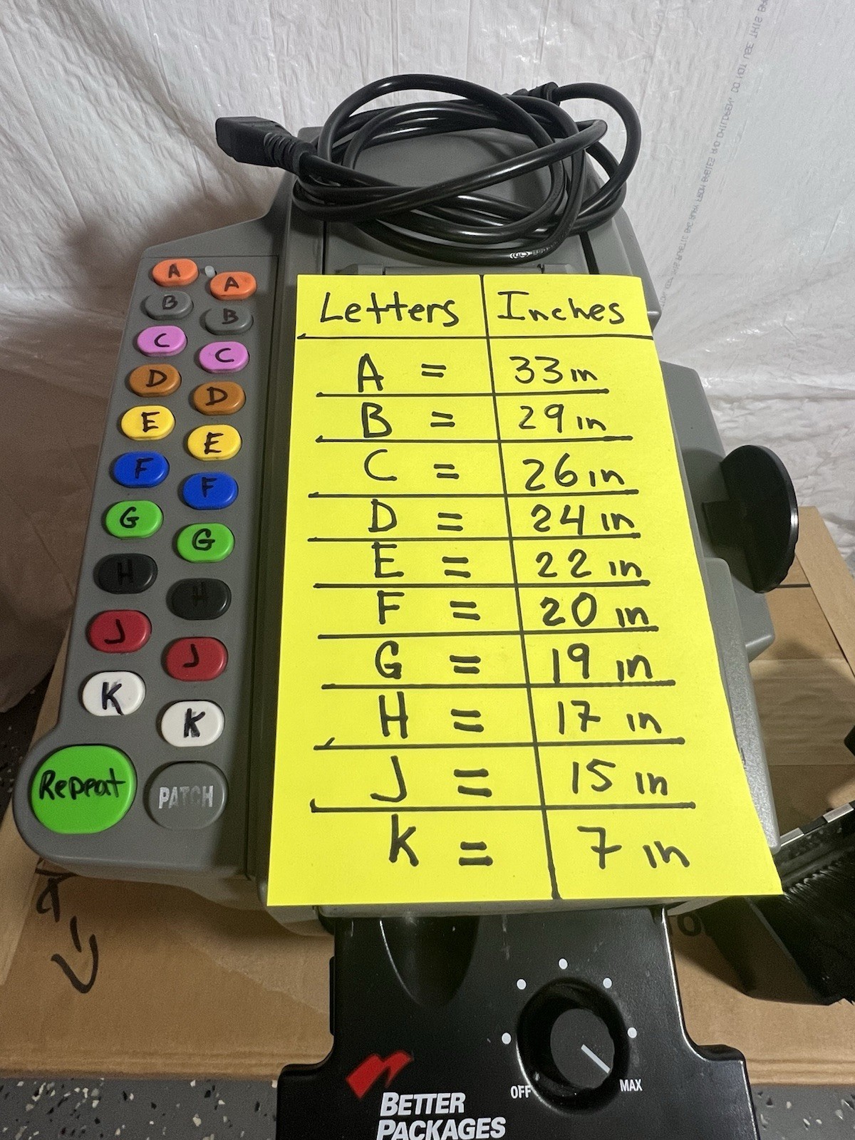 Better Pack Packages 555eSS Tape Dispenser ( Letters Keypad A To k)