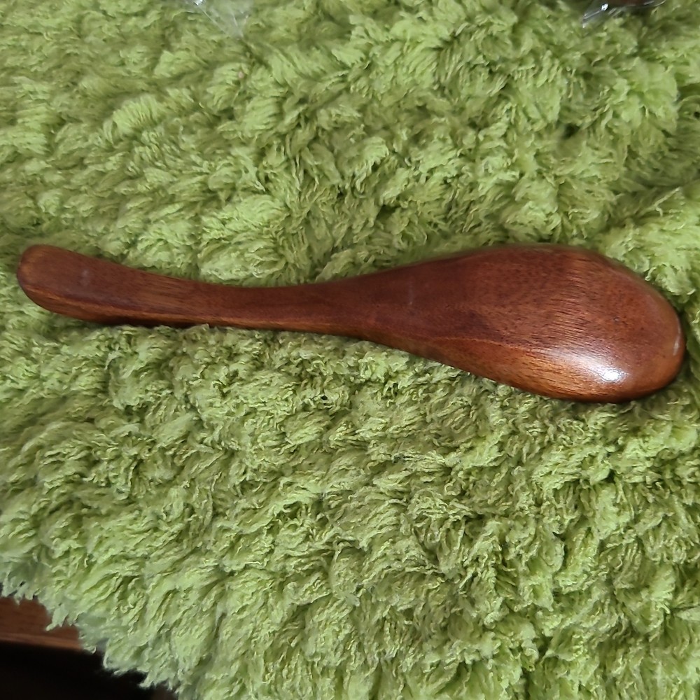 24 Wooden Cooking Rice Spoons Brown Light Weight Solid Handle