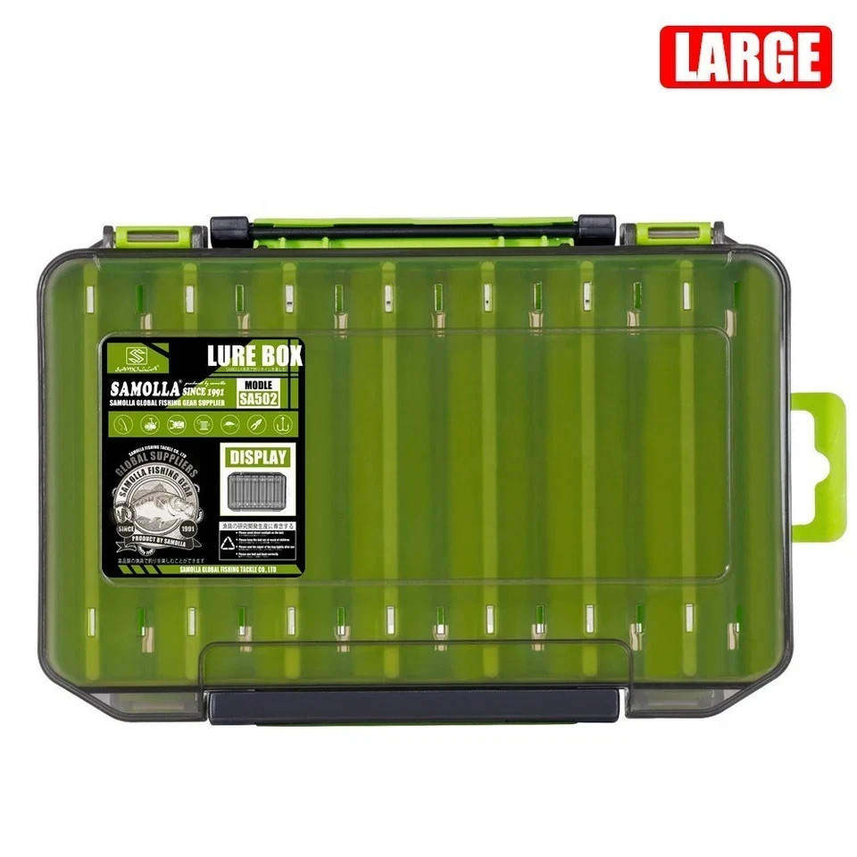 Fishing Tackle Box 14 Compartments Double-Sided Lure Hook Storage Organizer Case