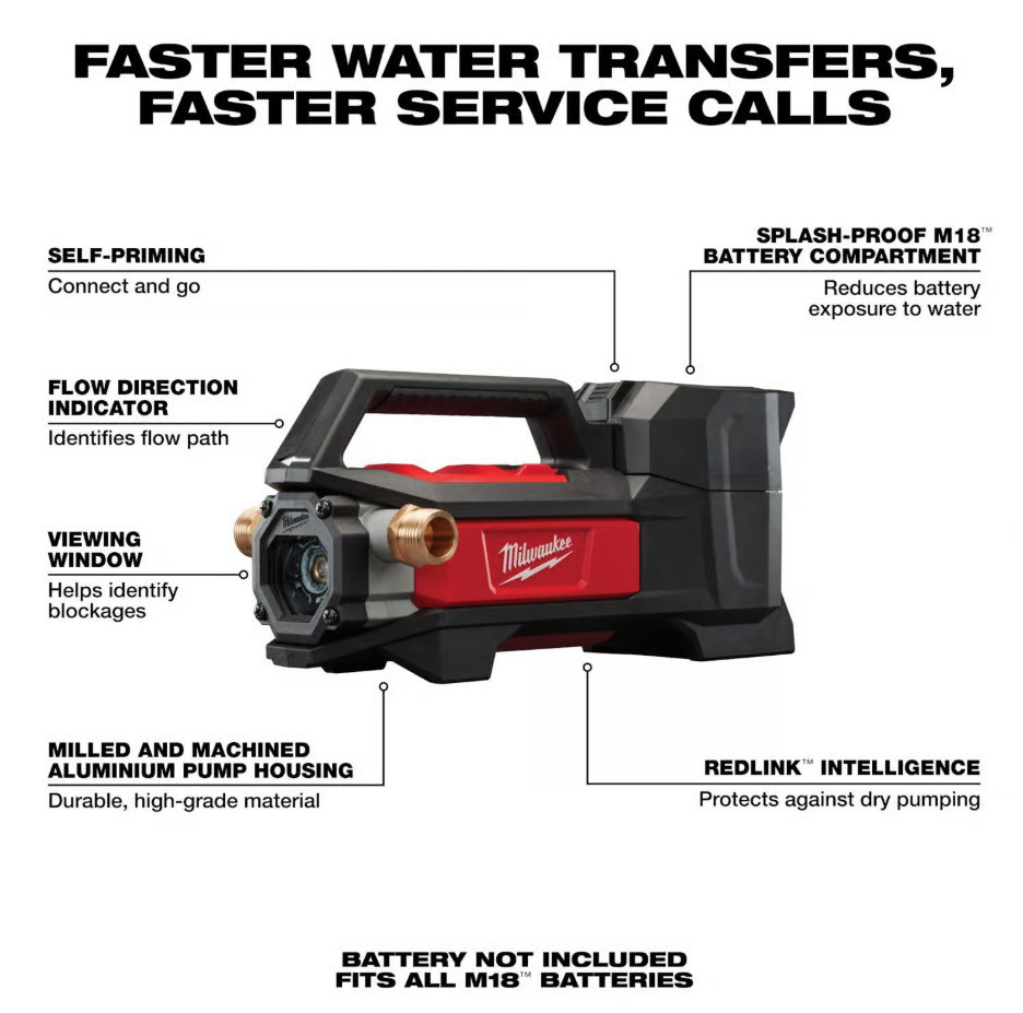 SALE! Milwaukee Tool 2771-20 18V Cordless Transfer Pump 8 Gpm 75 Ft Of Head NEW