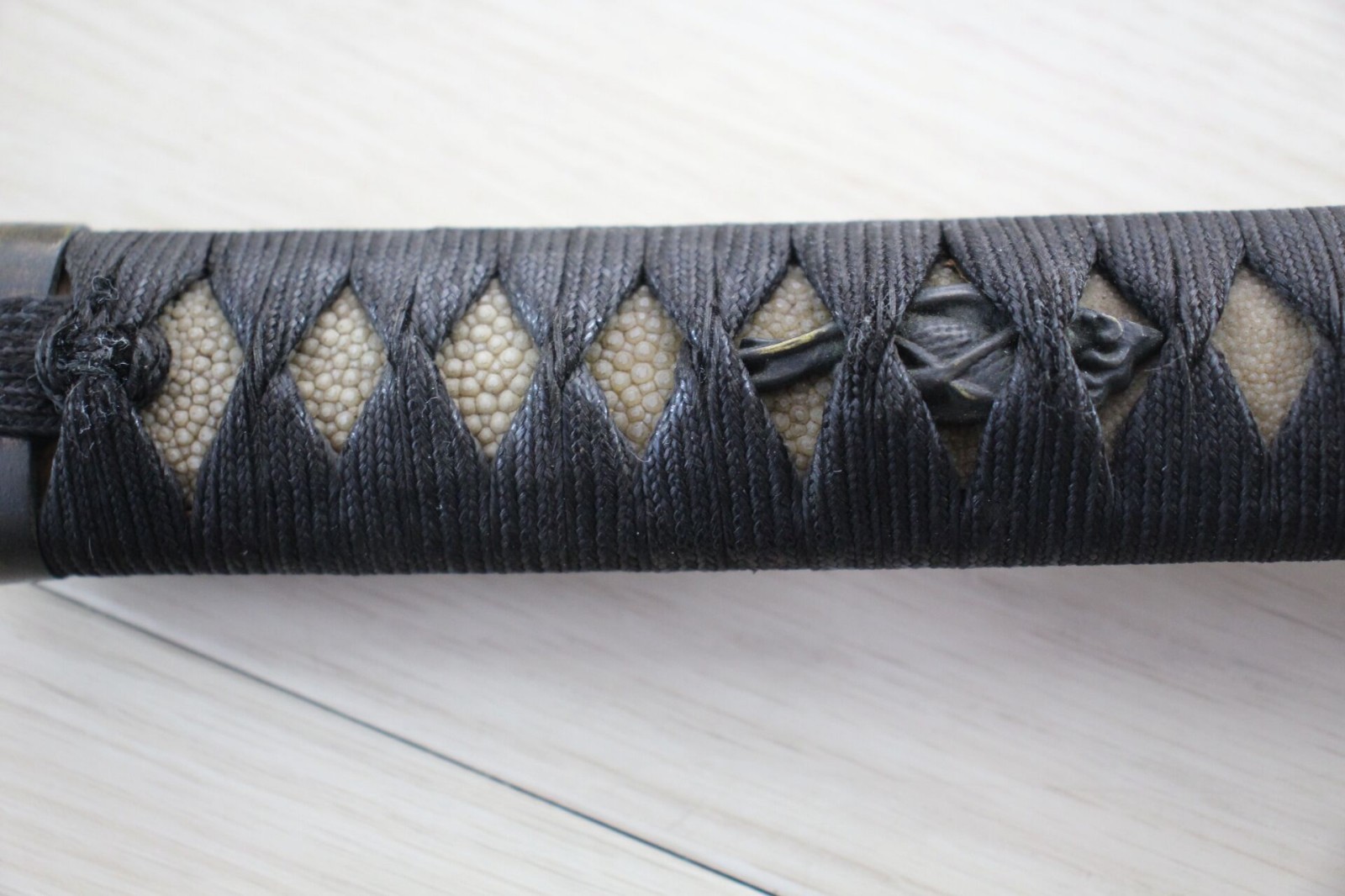 WWII Japanese Army Type 98 Gunto Mounts Koshirae w/ Wooden Blade I38