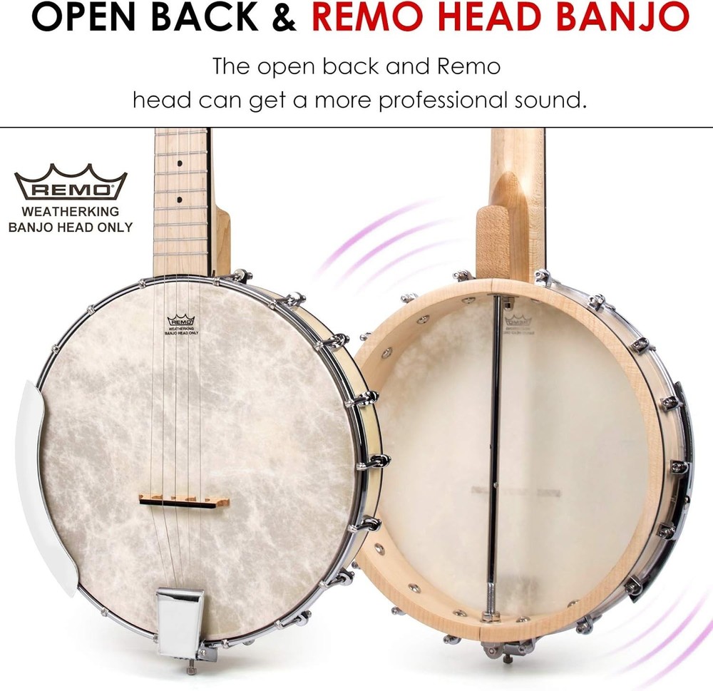 Complete 5-String Banjo Kit - Maple Construction, Remo Head & Tuner Included
