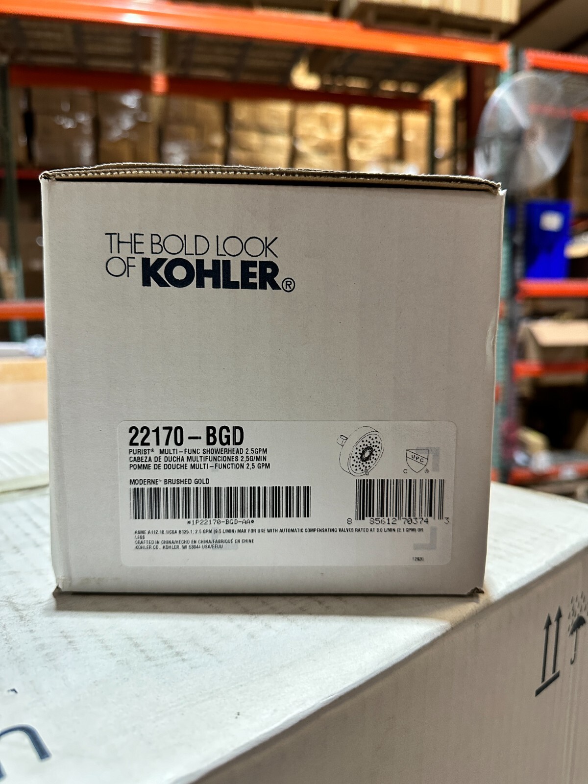 Kohler 22170-BGD Purist 2.5 GPM Multi Function Shower Head-Moderne Brushed Gold