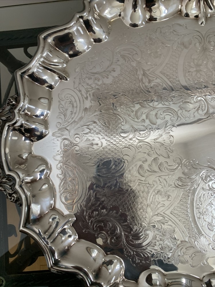 EPCA BRISTOL SILVER 70 PLATED DOUBLE HANDLE SERVING PLATTER- 26”