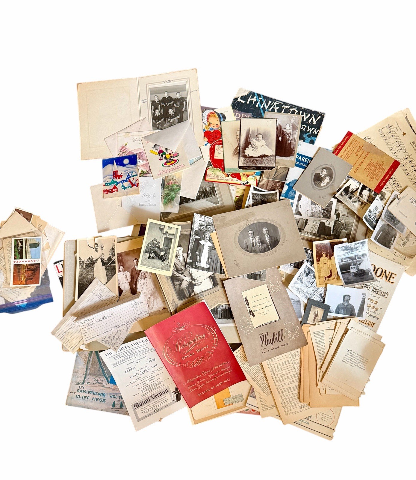 HUGE antique Ephemera Lot Junk Journal Supplies Vintage Paper 7+ Lbs Photo Album