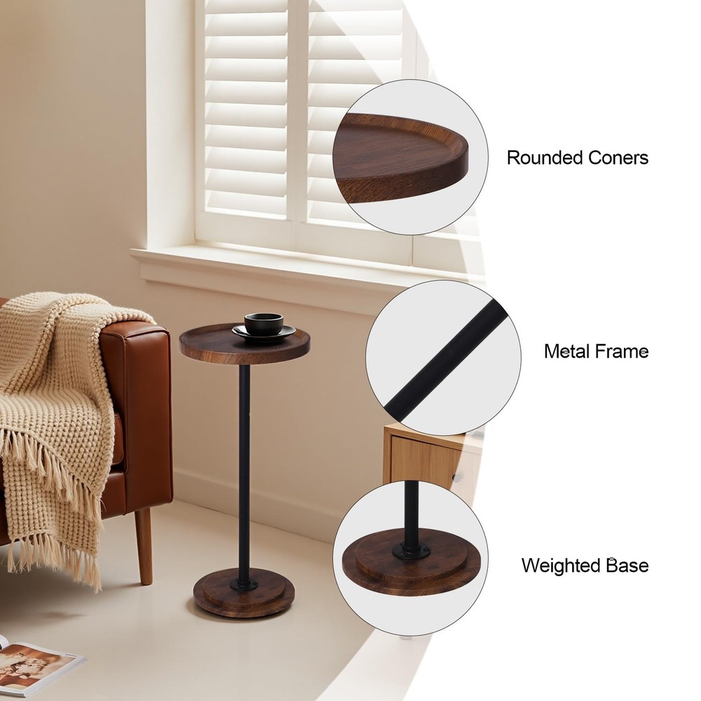 Home Dector Sofa Side Table, Small Drink Table for Small Spaces, Coffee End T...