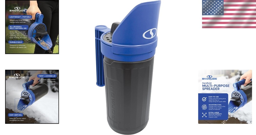 Versatile Handheld Spreader with 5 lb Capacity – Easy Twist Fill & Dial Control