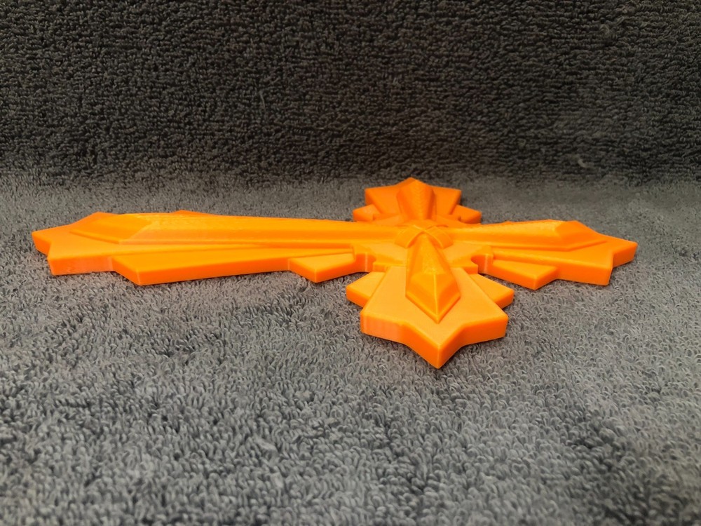 3d Printed Religious Cross Orange (with mounting hardware)