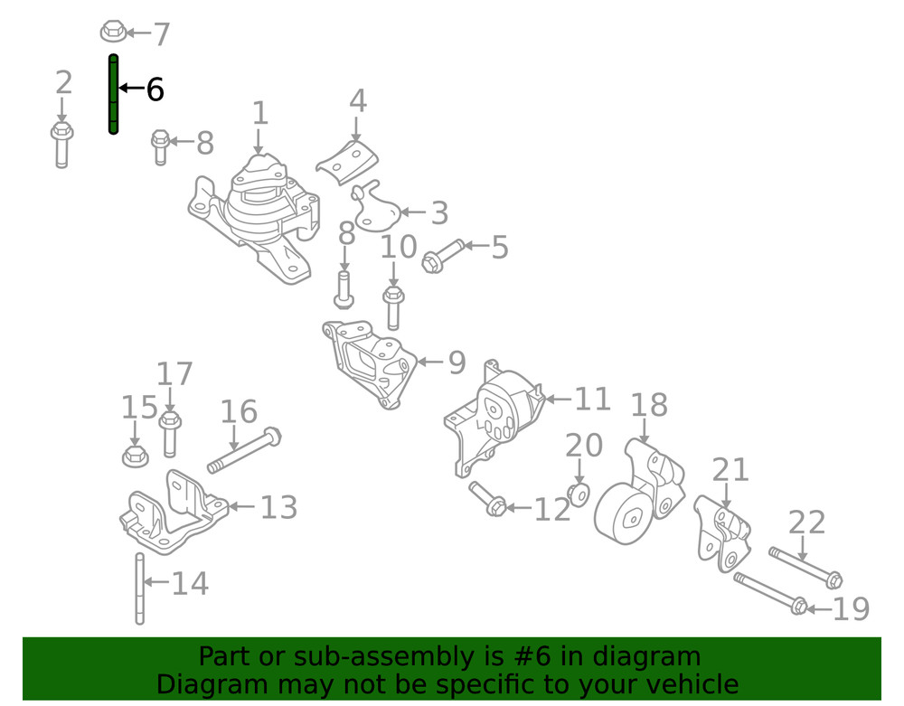 Genuine Ford Engine Mount Stud W716062-S439