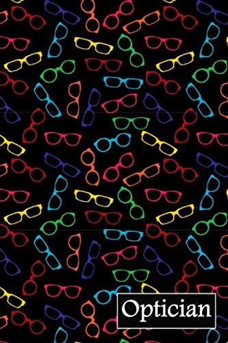 Optician: gift for optician, glasses background, lined journal, blank notebook,