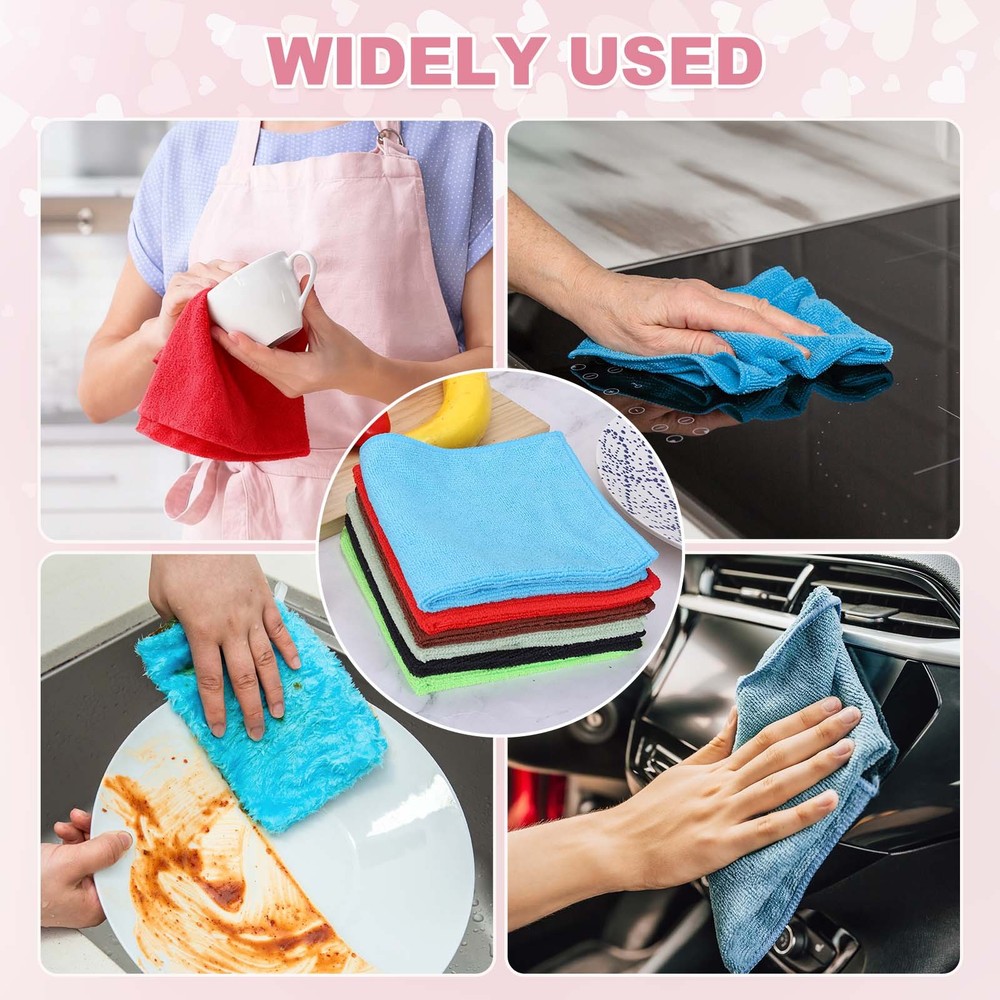 5 pcs microfiber cleaning cloth, grey (square), 30x30 cm