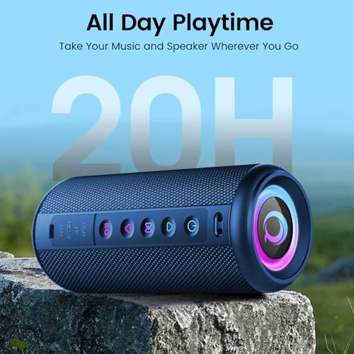 Portable Bluetooth Speaker, 2026 Bluetooth 5.4 Wireless Speaker Bright Blue