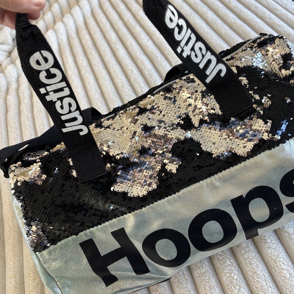 Justice Flip Sequin Duffel Bag Hoops