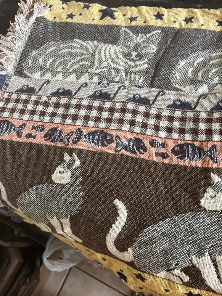 Cat Blanket Woven