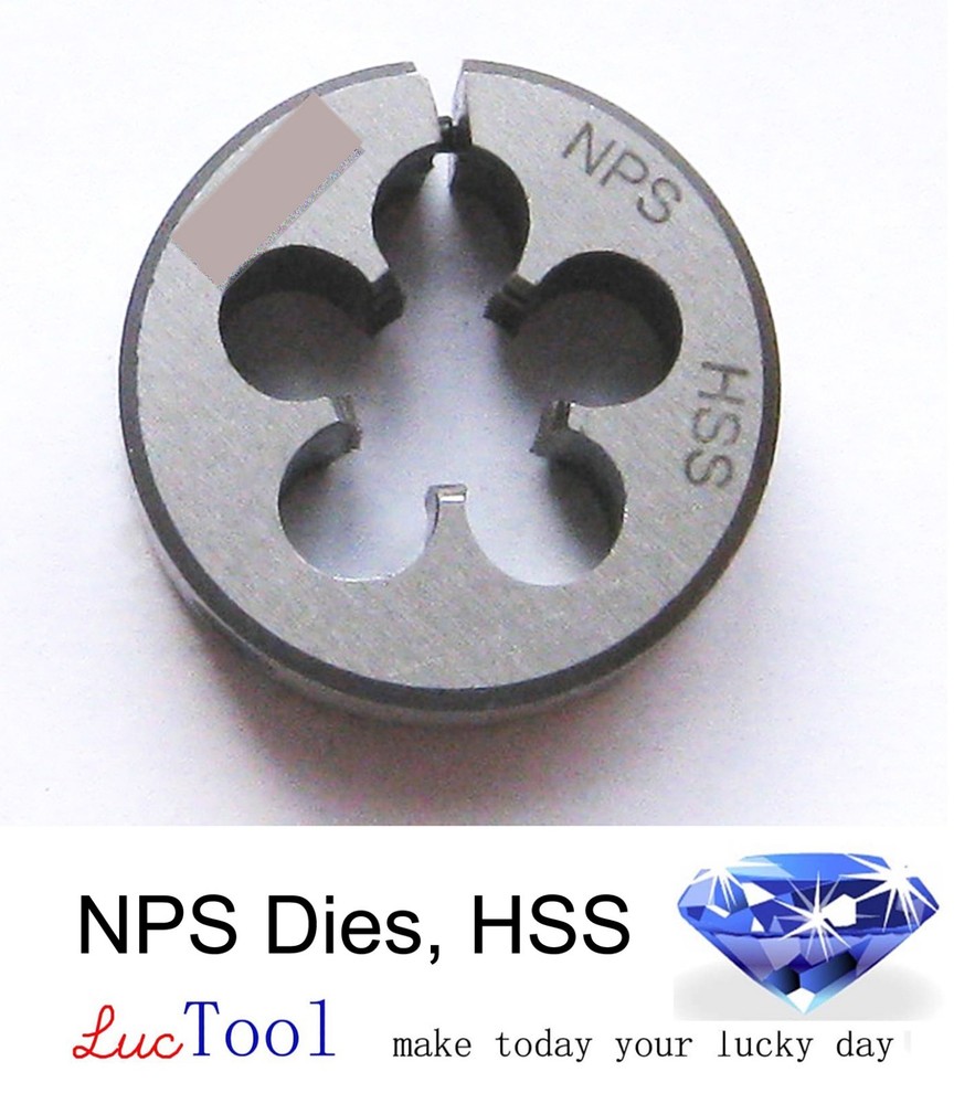 3/4-14 NPS Pipe Die Round Adjustable Split Die 2” OD HSS Straight Thread