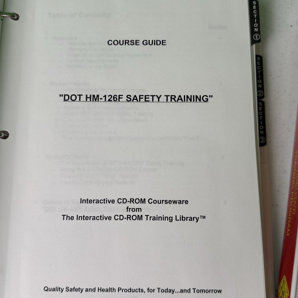 Marcom DOT HM-126F SAFETY TRAINING INTERACTIVE CD-ROM COURSEWARE