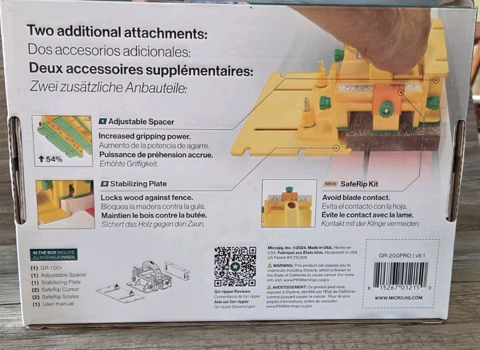 Microjig Grr-Ripper Pro Safe Rip Kit For Saws