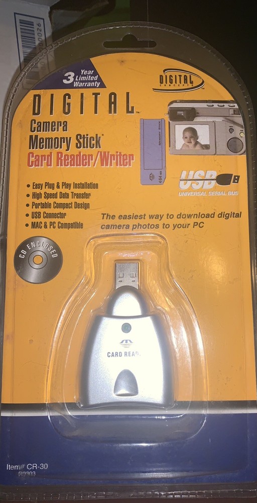 Digital Conepts CR30 Camera Memory Stick Card Reader / Writer USB