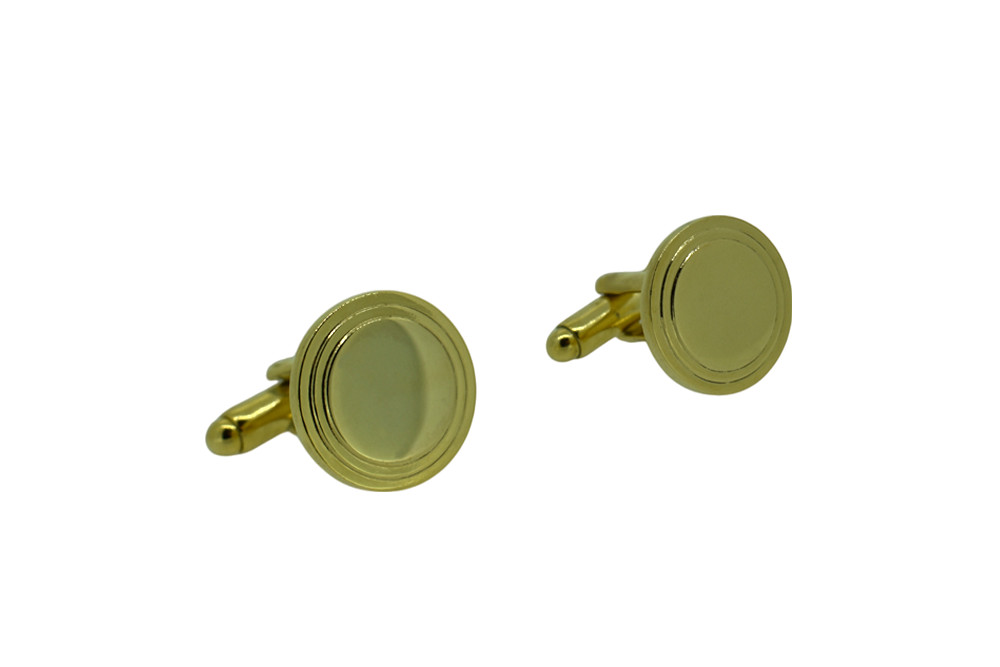 Simple Circle Cufflinks Gold