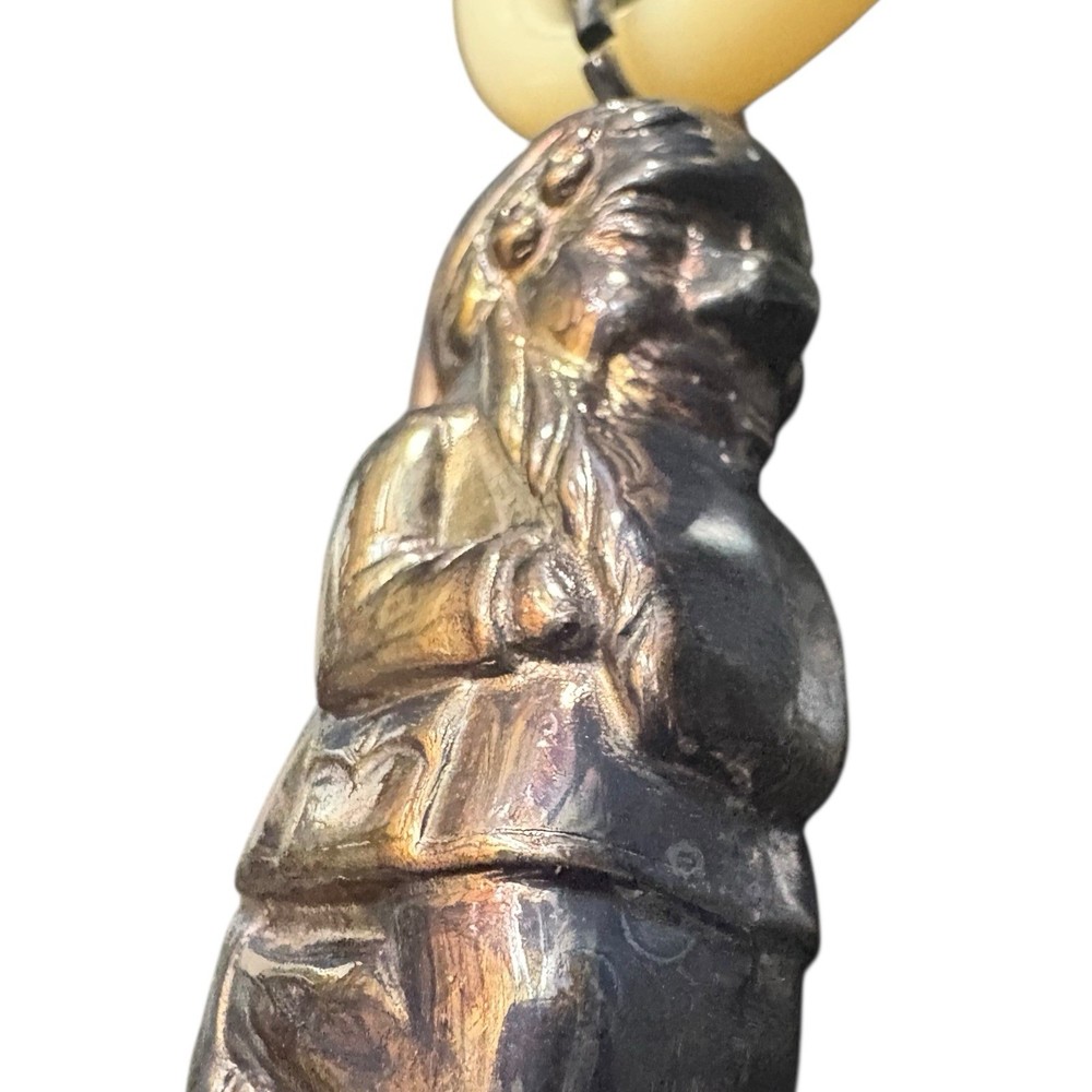 VTG Figural Gnome or Child Baby Rattle Silver Plate Storybook Character Design